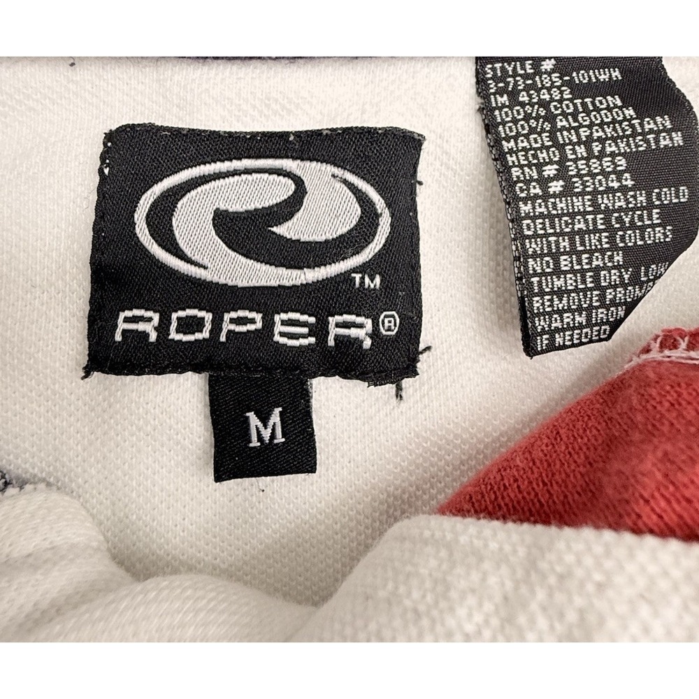 Roper Shirt Mens Medium 100% Cotton American Flag USA Western Button Patriotic - Picture 7 of 10